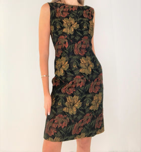 Winter Floral Brocade Dress