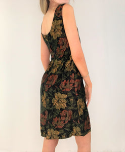 Winter Floral Brocade Dress