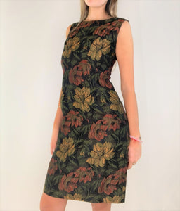 Winter Floral Brocade Dress