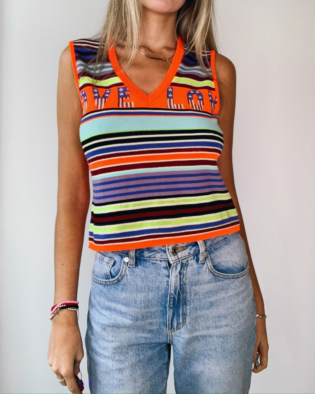 KENZO LOVE Neon Sleeveless Top