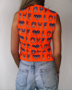 KENZO LOVE Neon Sleeveless Top