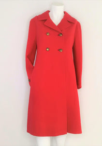 Red Structured Jackie O. Coat